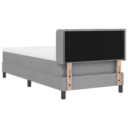 Box spring seng med hovedgærde Lysegrå 200 x 90 cm Stof
