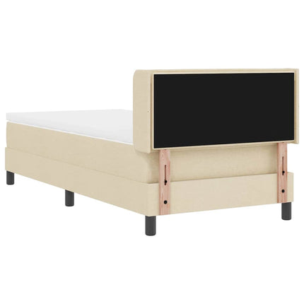 Box spring seng med hovedgærde Creme 200 x 90 cm Stof