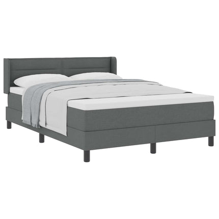 Box spring seng med hovedgærde Mørkegrå 190 x 140 cm Stof