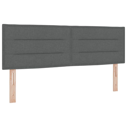 Box spring seng med hovedgærde Mørkegrå 190 x 140 cm Stof