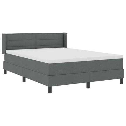 Box spring seng med hovedgærde Mørkegrå 190 x 140 cm Stof