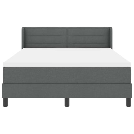 Box spring seng med hovedgærde Mørkegrå 190 x 140 cm Stof