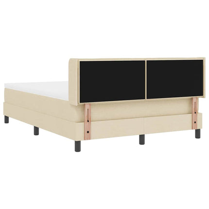 Box spring seng med hovedgærde Creme 190 x 140 cm Stof