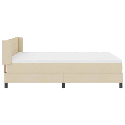 Box spring seng med hovedgærde Creme 190 x 140 cm Stof