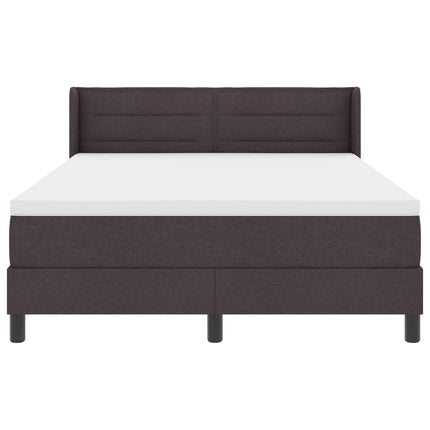 Box spring seng med hovedgærde Mørk Brun 200 x 140 cm Stof