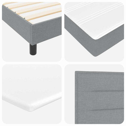 Box spring seng med hovedgærde Lysegrå 200 x 160 cm Stof
