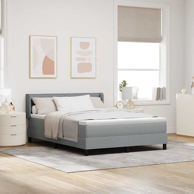 Box spring seng med hovedgærde Lysegrå 200 x 160 cm Stof