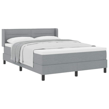 Box spring seng med hovedgærde Lysegrå 200 x 160 cm Stof