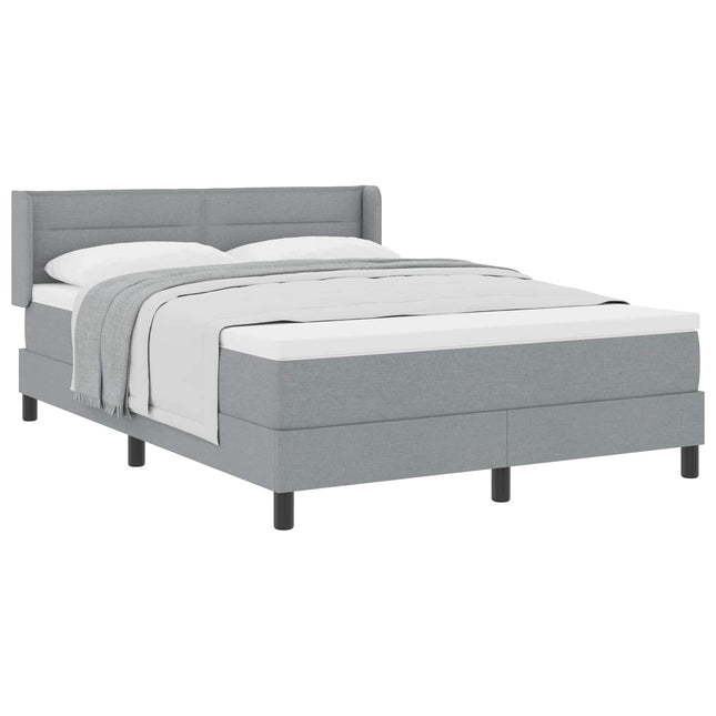 Box spring seng med hovedgærde Lysegrå 200 x 160 cm Stof