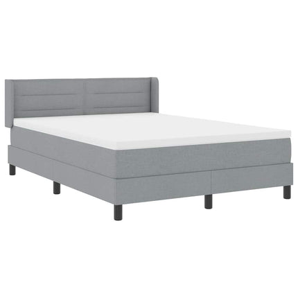 Box spring seng med hovedgærde Lysegrå 200 x 160 cm Stof