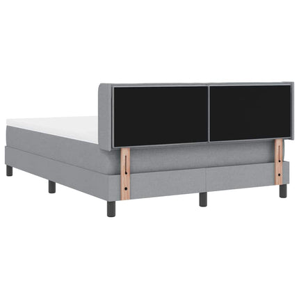 Box spring seng med hovedgærde Lysegrå 200 x 160 cm Stof