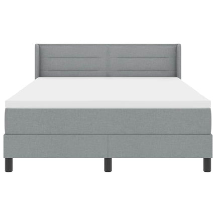 Box spring seng med hovedgærde Lysegrå 200 x 160 cm Stof