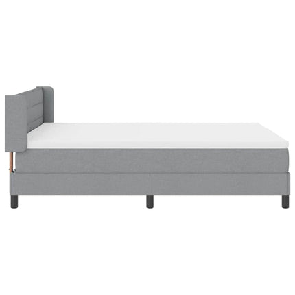 Box spring seng med hovedgærde Lysegrå 200 x 160 cm Stof