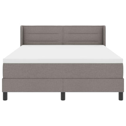 Box spring seng med hovedgærde Gråbrun 200 x 160 cm Stof