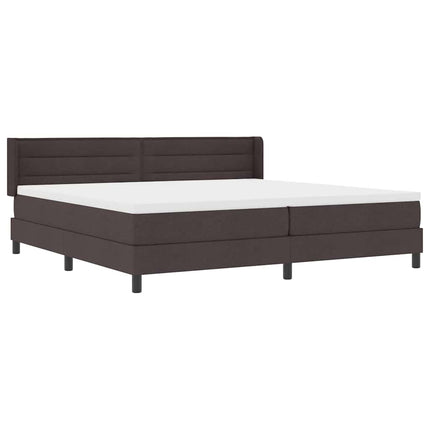 Box spring seng med hovedgærde Mørk Brun 200 x 200 cm Stof
