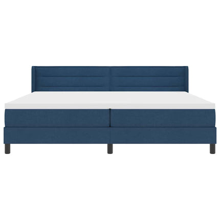 Box spring seng med hovedgærde Blå 200 x 200 cm Stof
