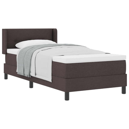 Box spring seng med hovedgærde Mørk Brun 190 x 90 cm Stof