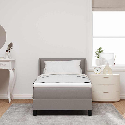 Box spring seng med hovedgærde Gråbrun 190 x 90 cm Stof