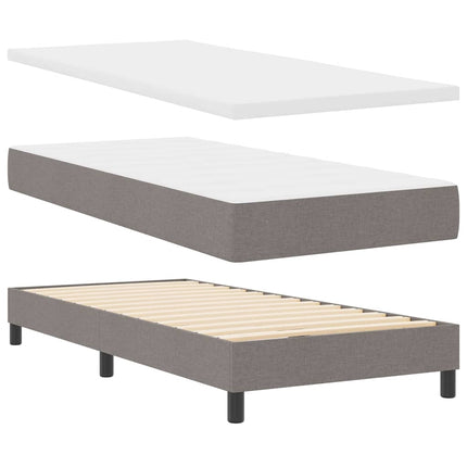 Box spring seng med hovedgærde Gråbrun 190 x 90 cm Stof
