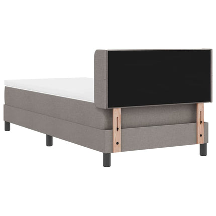Box spring seng med hovedgærde Gråbrun 190 x 90 cm Stof