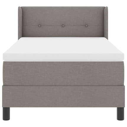 Box spring seng med hovedgærde Gråbrun 190 x 90 cm Stof