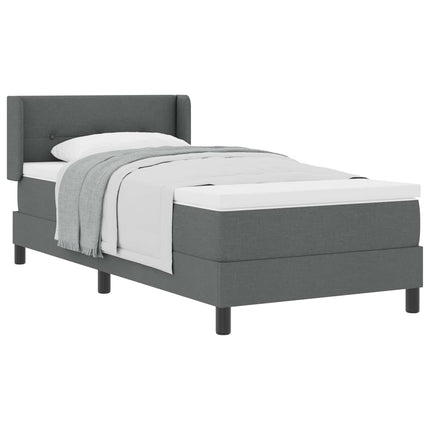 Box spring seng med hovedgærde Mørkegrå 200 x 90 cm Stof