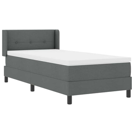 Box spring seng med hovedgærde Mørkegrå 200 x 90 cm Stof