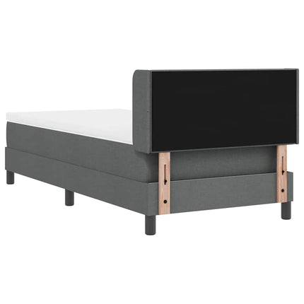 Box spring seng med hovedgærde Mørkegrå 200 x 90 cm Stof