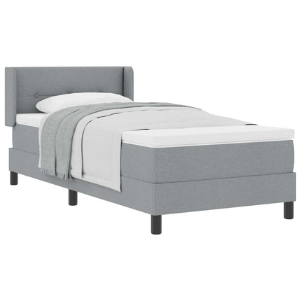 Box spring seng med hovedgærde Lysegrå 200 x 100 cm Stof
