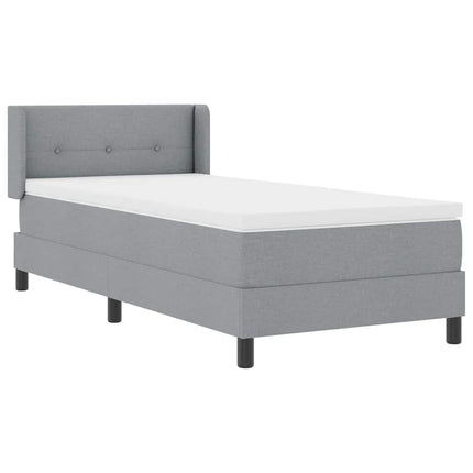 Box spring seng med hovedgærde Lysegrå 200 x 100 cm Stof