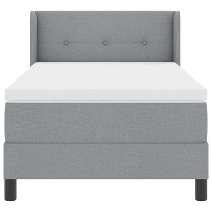 Box spring seng med hovedgærde Lysegrå 200 x 100 cm Stof