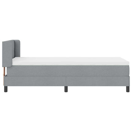 Box spring seng med hovedgærde Lysegrå 200 x 100 cm Stof