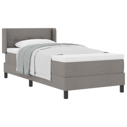 Box spring seng med hovedgærde Gråbrun 200 x 100 cm Stof
