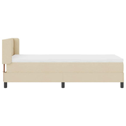 Box spring seng med hovedgærde Creme 200 x 100 cm Stof