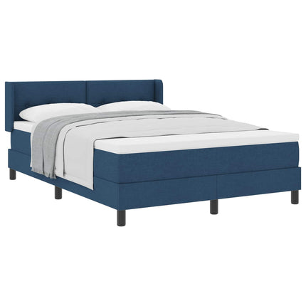 Box spring seng med pude med hovedgærde Blå 190 x 140 cm Stof