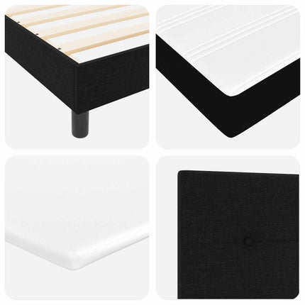 Box spring seng med hovedgærde Sort 200 x 140 cm Stof