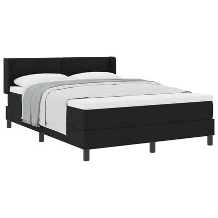 Box spring seng med hovedgærde Sort 200 x 140 cm Stof