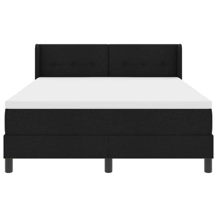 Box spring seng med hovedgærde Sort 200 x 140 cm Stof