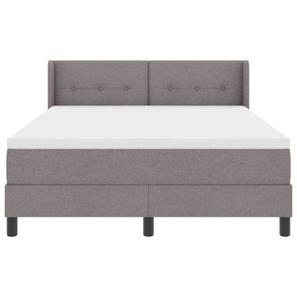 Box spring seng med pude Gråbrun 200 x 140 cm Stof