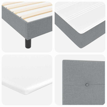 Box spring seng med hovedgærde Lysegrå 200 x 160 cm Stof