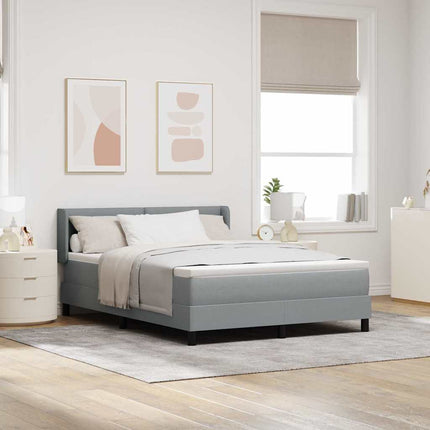 Box spring seng med hovedgærde Lysegrå 200 x 160 cm Stof