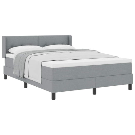 Box spring seng med hovedgærde Lysegrå 200 x 160 cm Stof