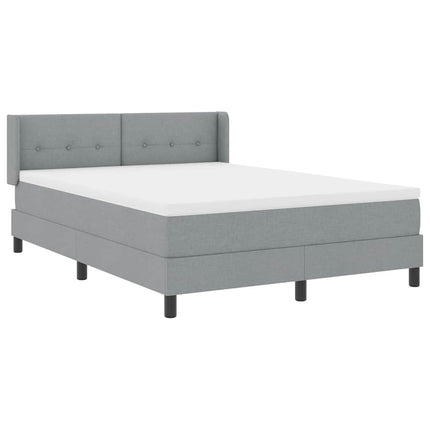 Box spring seng med hovedgærde Lysegrå 200 x 160 cm Stof