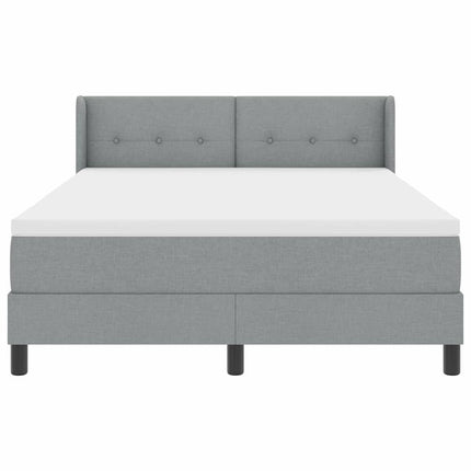 Box spring seng med hovedgærde Lysegrå 200 x 160 cm Stof