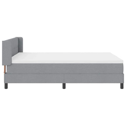 Box spring seng med hovedgærde Lysegrå 200 x 160 cm Stof