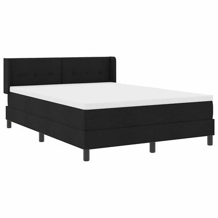 Box spring seng med hovedgærde Sort 200 x 160 cm Stof