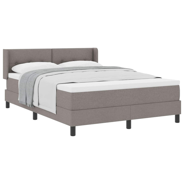 Box spring seng med hovedgærde Gråbrun 200 x 160 cm Stof