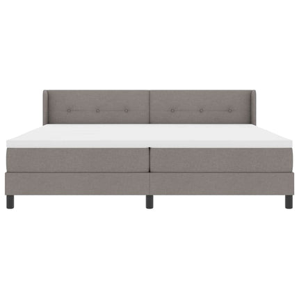 Box spring seng med hovedgærde Gråbrun 200 x 200 cm Stof