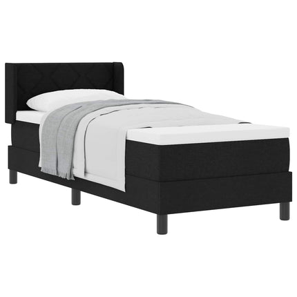 Box spring seng med hovedgærde Sort 200 x 80 cm Stof
