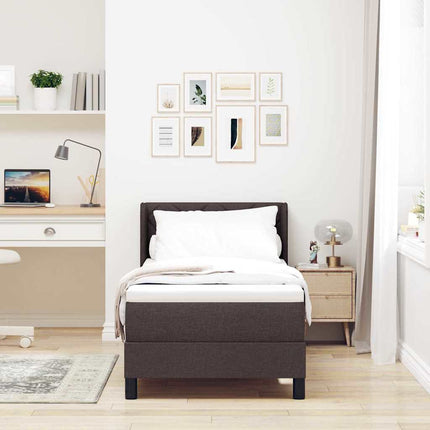 Box spring seng med pude Mørk Brun 200 x 80 cm Stof